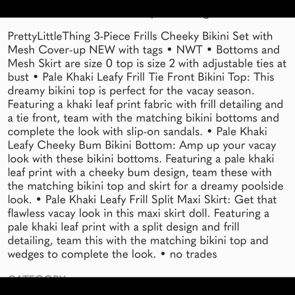 3 piece set.  Top & skirt & swimsuit bottom small .  I’m pink - Picture 11 of 11